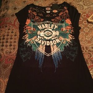 Harley-Davidson embellished blouse